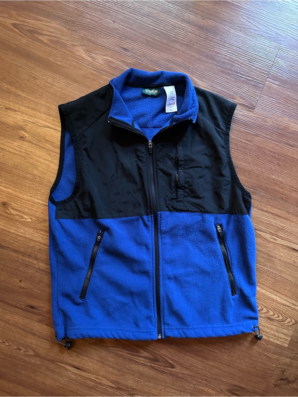 Outdoor Life Blue and Black Fleece Vest